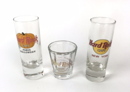 Hard Rock Cafe Shot Glass lot Honolulu Paris Halloween pumpkin New York - £12.51 GBP