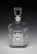 Crawford Irish Coat of Arms Whiskey Decanter (Sand Etched) - £43.29 GBP
