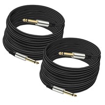 Pack of 2 Guitar Cables 1 4 Inch Instrument Cable with 6.33mm Straight T... - £29.40 GBP