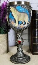 Ebros Howling Gray Wolf In Starry Night Wine Goblet With Celtic Knotwork... - €20,74 EUR