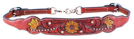 Western Saddle Horse Leather Wither Strap  w/ Sunflower Design and Crystals - £14.40 GBP