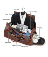 Premium Luxury Leather Convertible Duffle Bag Garment Luggage Waterproof... - £76.77 GBP