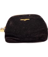 Dolce&amp;Gabbana Beauty Cosmetic Makeup Pouch Womens Black Velvet Zip Around - £18.65 GBP