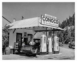 Conoco Gas Station Old Truck Old Truck 1941 Orofino Idaho 8X10 Photo - £8.46 GBP