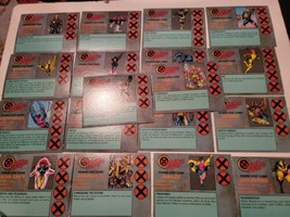 Vintage Marvel X-Men Under Siege Board Game Replacement Pieces Power Stat Cards - $19.59