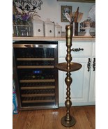 VTG SOLID ETCHED BRASS FLOOR CHURCH ALTER CANDLE STICK HOLDER WITH DRIP ... - €86,85 EUR