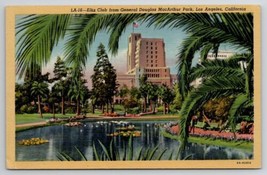 Los Angeles CA Elks Club General Douglas MacArthur Park Postcard F25 - £3.89 GBP