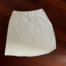 Vassarette White Half Slip with Slit Size Medium Lace Trim - £11.72 GBP