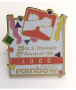 Rainbow Foods U.S. Olympic Festival JUDO Vintage Lapel Hat Pin 1990 - $6.00