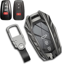 Compatible With Toyota Key Fob Cover with Keychain Premium Metal Shell (Gray) - £11.36 GBP