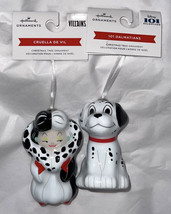 NWT Hallmark 101 Dalmatians Decoupage Christmas Ornaments CRUELLA &amp; PUPPY DOG - £23.16 GBP