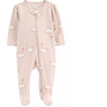 Girls Pajamas Carters Long Sleeve Footed 1 PC Beige Swan-size 4T - £13.74 GBP