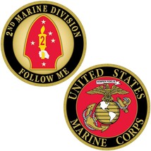 CH1226 Black/Gold U.S. Marine Corps 2nd Marine Division Challenge Coin (... - £11.27 GBP