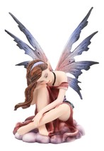 Colorful Heavenly Cloud Fairy Statue 6.25&quot;H Fantasy Mythical Faery Garden Fae - £29.75 GBP