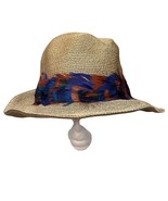 Eugenia Kim Feather Trim Straw Hat Made in USA Size Large - $134.47 CAD