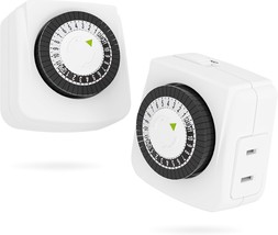 BN-LINK Indoor Timers Plug Mechanical 2 Prong 24-Hour Mini Lamp Timers 2... - £17.90 GBP