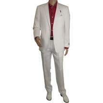 Adolfo Men's Linen Suit summer suit Breathable and comfortable C500 White image 4