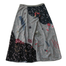 NWT Anthropologie Sahil Kochhar Koyal in Gray Floral A-line Midi Skirt L... - £48.10 GBP
