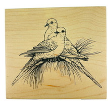 PSX Two Doves on Pine Branch Love Birds Lg Rubber Stamp K-1657 Vintage 1... - $14.48