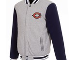 NFL Chicago Bears  Reversible Full Snap Fleece Jacket JH Design 2 Front ... - £95.91 GBP