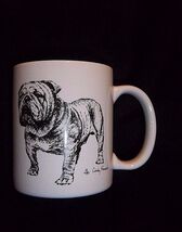 Black White BULLDOG Bull Dog MUG Vtg Cindy Farmer Artist 1985 ROSALINDE - €20,77 EUR