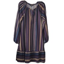 Suzanne Betro Womens Long Sleeve Purple Striped Dress Size Small NEW - £29.99 GBP
