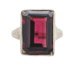 14k Gold Hand Engraved Ring w/8.35 Carat Genuine Natural Rhodolite Garnet #J6556 - £1,695.18 GBP