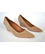 Donald J Pliner Eddi Grey Brown Suede Leather Wedge Pump Heel Shoes 8.5 M - £123.81 GBP