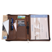A5 File Folder Vintage Crazy Horse Leather Documents Bags Organizer Business Sto - £96.74 GBP