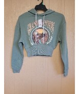 Zoe Liv Grand Canyon Sweatshirt Hoodie Cropped Green XS Relaxed with Eagle - £10.58 GBP