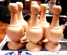 6 Pieces New Unfinished Sanded Curtain Rod Finial 4 1/2&quot; Tall 1 3/4&quot; BASE-AA** - £15.55 GBP