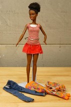 2015 Barbie Mattel Toy Black Barbie Doll Natural Rooted Hair &amp; Clothing Lot - $19.79