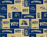 College University of Pitt Pittsburgh Panthers 012 Print Fleece Fabric A... - $7.97