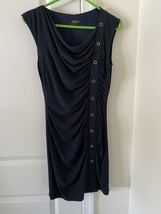 Laundry by Shelli Segal Navy Sleeveless Dress Button Embellishment Size 4 - $40.00