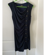Laundry by Shelli Segal Navy Sleeveless Dress Button Embellishment Size 4 - $40.00