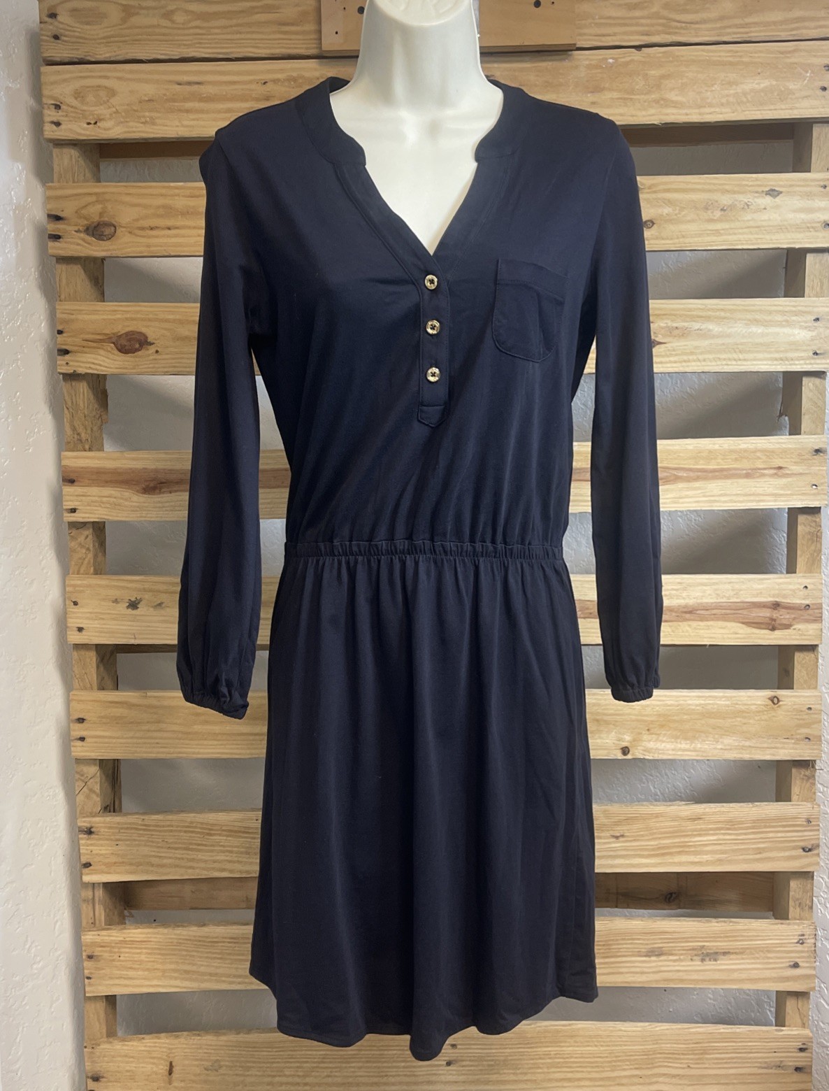 Lilly Pulitzer Black Beckett 100% Pima Cotton Shirt Dress Size XS BBL JD - $19.79