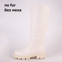Knee Boots For Women Real Leather Winter Warm Shoes Woman Platform Fashion Long  - £122.03 GBP