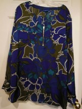 APT 9 Women&#39;s Zippered Pullover Blouse size 3XL Multicolor loose fit  - $16.82