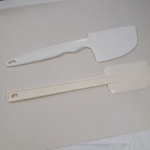 Cuisinart set 2 Nylon Spatula Bowl Scraper made Japan off white almond D... - $23.00