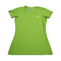Under Armour Shirt Womens M Neon Green Heat Gear Fitted Lightweight Athl... - $18.69