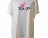 adidas Ladies&#39; Size Large Aeroready Relaxed Fit T-Shirt, White Logo  - £11.98 GBP