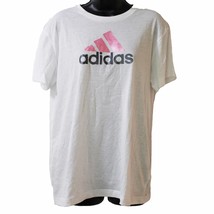 adidas Ladies&#39; Size Large Aeroready Relaxed Fit T-Shirt, White Logo  - £11.98 GBP