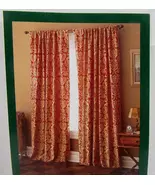 Waverly Medallion Floral Red Cotton 2pc 54x84 each Drapery Panel Set - $84.00