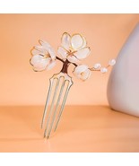 Elegant White Magnolia Hair Comb - Vintage-Inspired Hanfu Style, Delicat... - £13.04 GBP