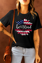 BE KIND US Flag Graphic Round Neck Tee - £25.53 GBP