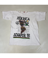 Vintage 1993 Copa America de Futbol Ecuador White T Shirt Argentina Foot... - $752.48 MXN