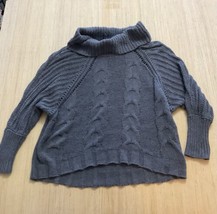 Terra &amp; Sky Cable Knit Chenille Mock Neck Gray Sweater Size 1X - $12.55