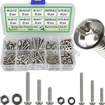 4-40 And 6-32 Machine Screws, Nuts And Washer 280 Pcs Pan Head Screws #4... - £13.55 GBP