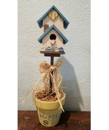 12 in.  Hand Painted Decorative Birdhouse on a Clay Pot Happy Easter Raf... - $7.82