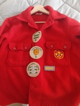 Vintage Official Boy Scouts of America Red Wool Jacket 553  Size 44 60s? - £50.39 GBP